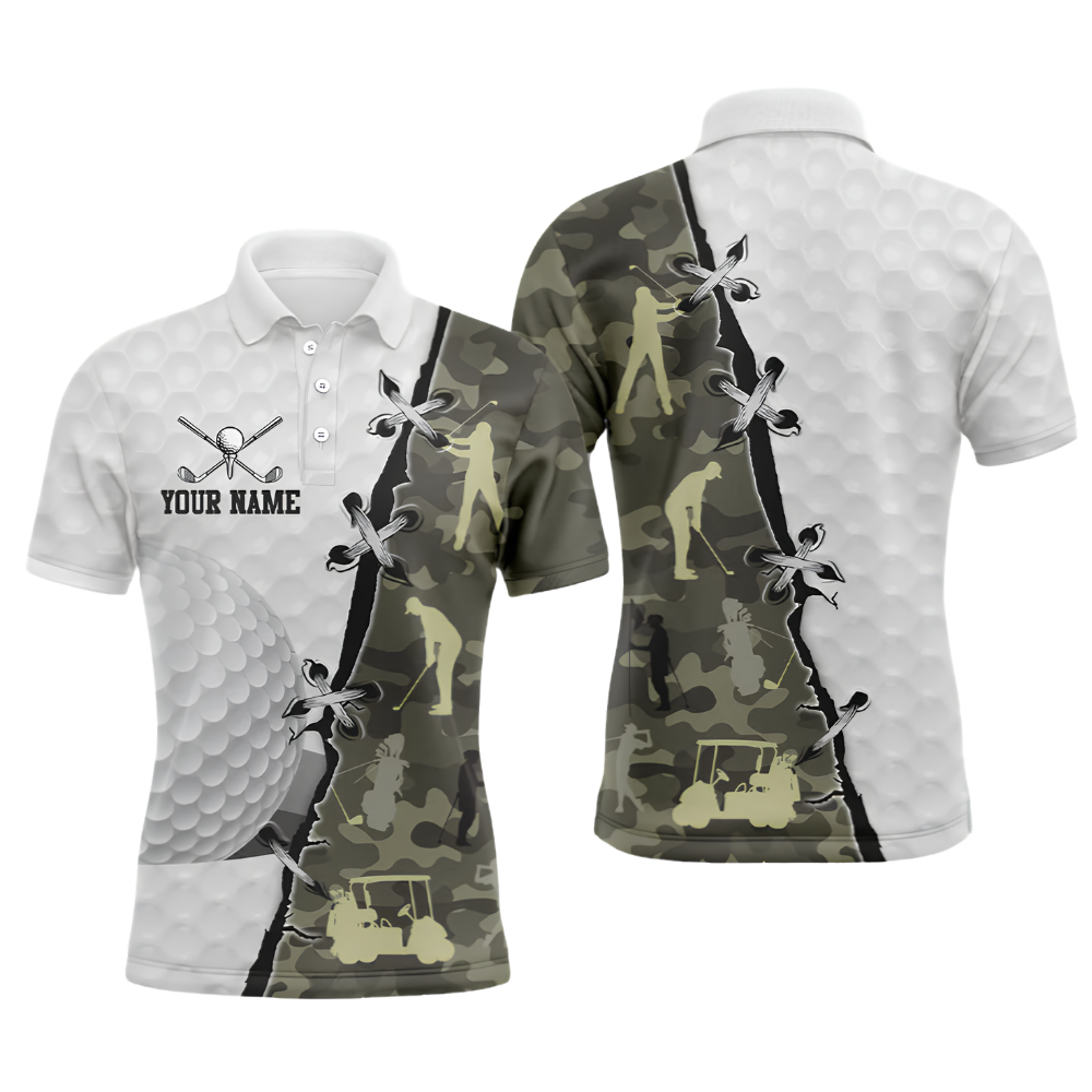 Custom Camouflage Golf Polo Shirt For Men, Custom Camo Golf Shirts GZ0275
