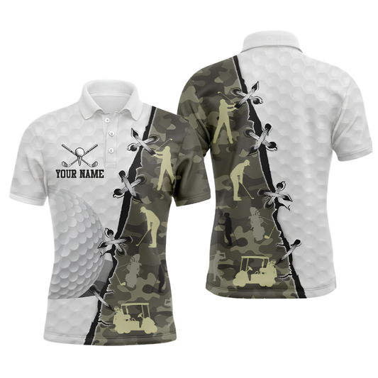 Custom Camouflage Golf Polo Shirt For Men, Custom Camo Golf Shirts GZ0275