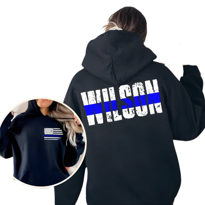 Custom Police Sweatshirt, Custom Thin Blue Line Hoodie 2D0660