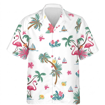 Husband And Wife Cruising Partners For Life Custom Tropical Cruise Hawaiian Shirt, Custom Matching Cruise Hawaiian Shirt For Couple HE0754