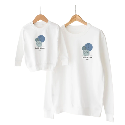 Custom Daddy And Baby Name Sweatshirt Matching, Custom Father And Child Sweatshirts ET1445