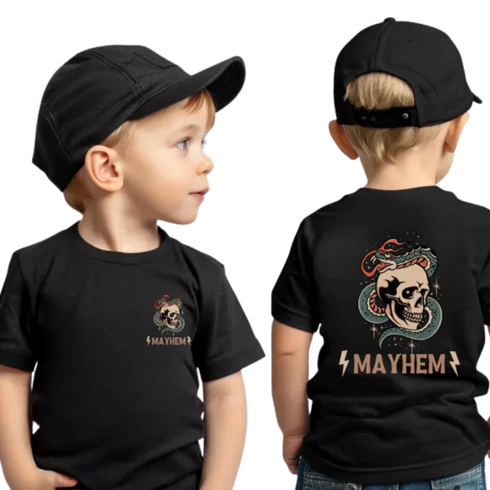 Father Of Mayhem Custom Skull Snake Matching Family T Shirts, Custom Cool Family Matching Shirts ET0226