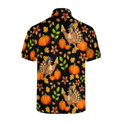 Pumpkin Funny Turkey Golf Polo Shirt For Men, Thanksgiving Golf Shirts GZ0441