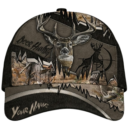 Custom Deer Hunting Camouflage Baseball Cap, Personalized Deer Hunter Cap Hat CP0616