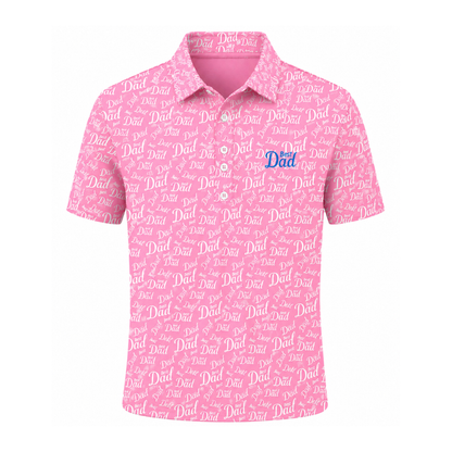Best Dad Blue White Golf Polo Shirt For Men, Father's Day Golf Shirt For Dad GE0484