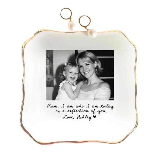 Custom Photo Mother of The Bride Jewelry Dish, Personalized Photo Jewelry Dish for Mom on Wedding Day WD0078