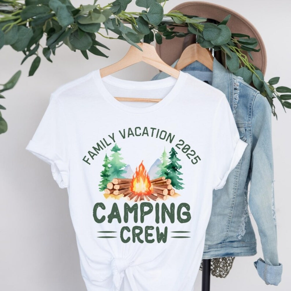 Custom Matching Camping Crew Family T Shirts, Personalized Camping Trip Matching Shirts For Family ET0657
