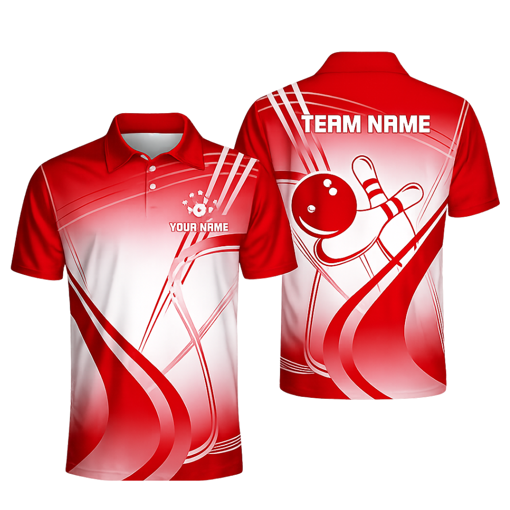 Custom Team Cyan And White Bowling Polo Shirt For Men, Custom Bowling Shirts BZ0450