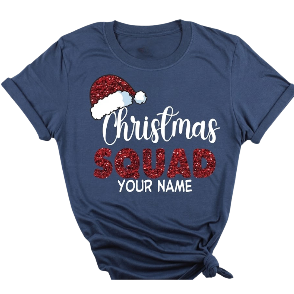 Personalized Christmas Crew Family Matching T Shirt, Custom Christmas Family Shirts With Name ET1180