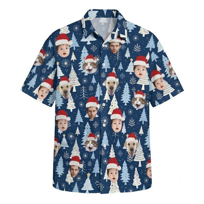 Christmas Custom Face Hawaiian Shirt For Men Women, Custom Photo Christmas Hawaiian Shirt HE0833
