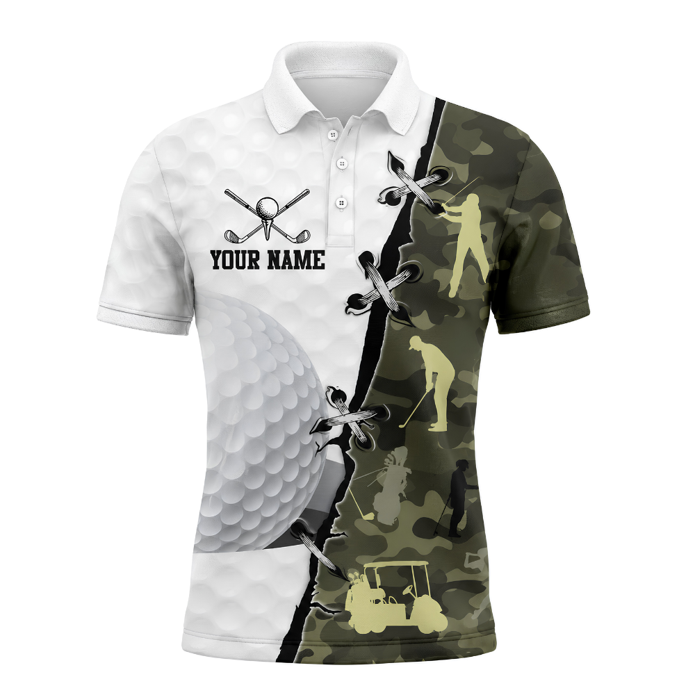 Custom Camouflage Golf Polo Shirt For Men, Custom Camo Golf Shirts GZ0275