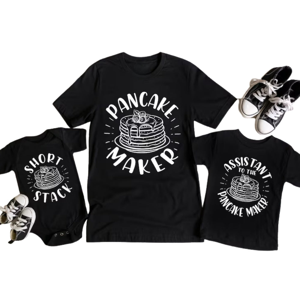Pancake Maker Short Stack Assistant Pancake Maker Matching T Shirts For Family, Matching Pancake Family Shirts ET0922