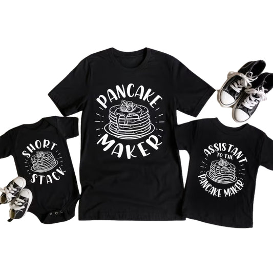Pancake Maker Short Stack Assistant Pancake Maker Matching T Shirts For Family, Matching Pancake Family Shirts ET0922