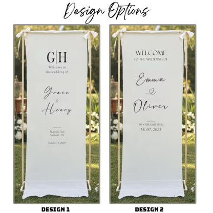 Personalized Fabric Welcome Wedding Banner With Couple Name, Personalized Welcome Sign Banner For Wedding Day WD0199