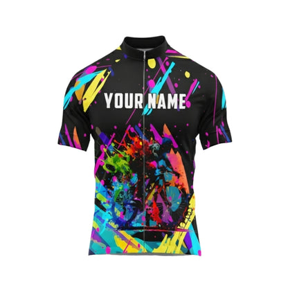 Custom Multicolor Graffiti Cycling Short Sleeve Jersey For Men, Custom Graffiti Cycling Jerseys CG0526