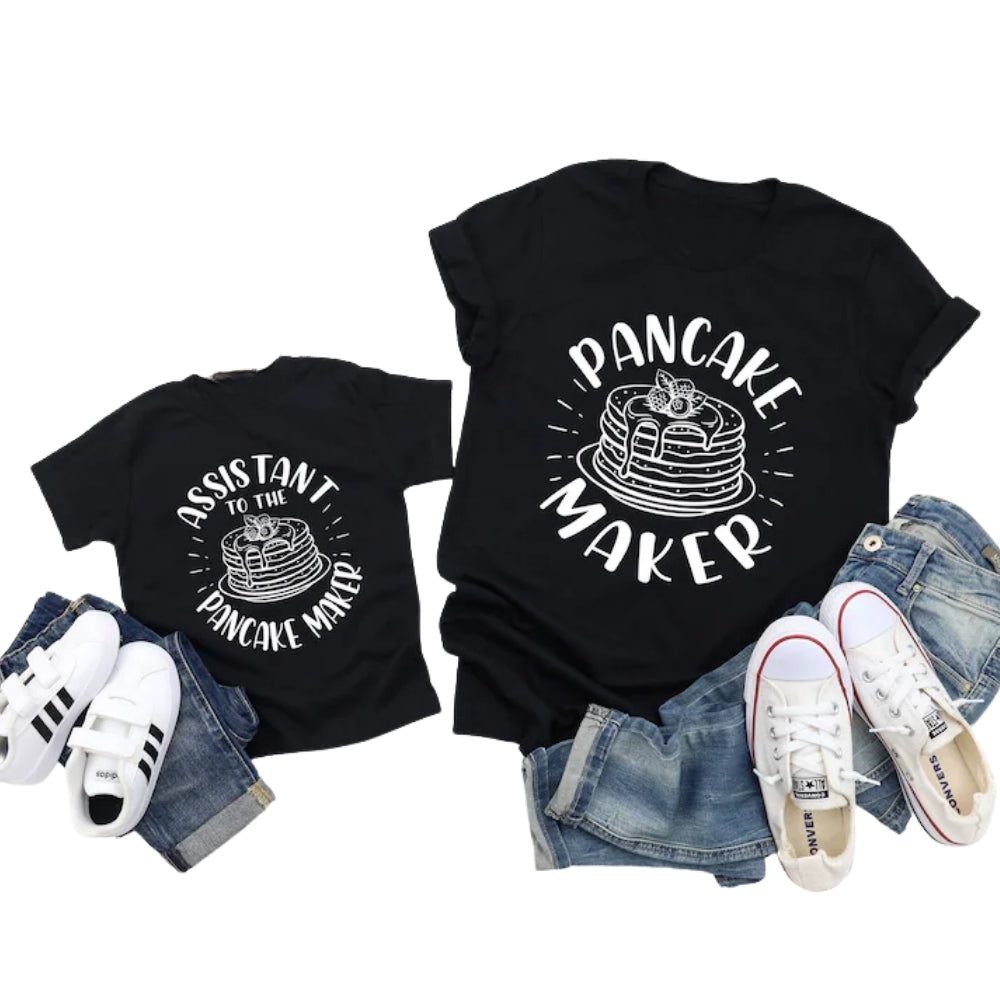 Pancake Maker Short Stack Assistant Pancake Maker Matching T Shirts For Family, Matching Pancake Family Shirts ET0922