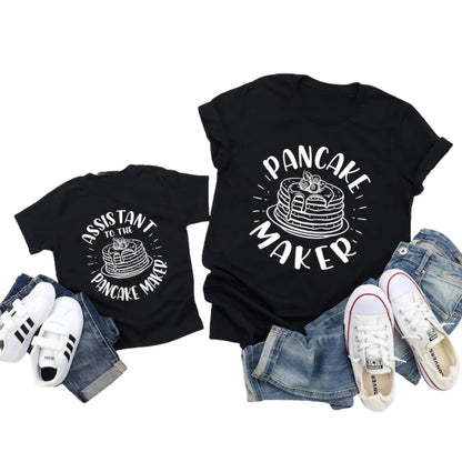 Pancake Maker Short Stack Assistant Pancake Maker Matching T Shirts For Family, Matching Pancake Family Shirts ET0922