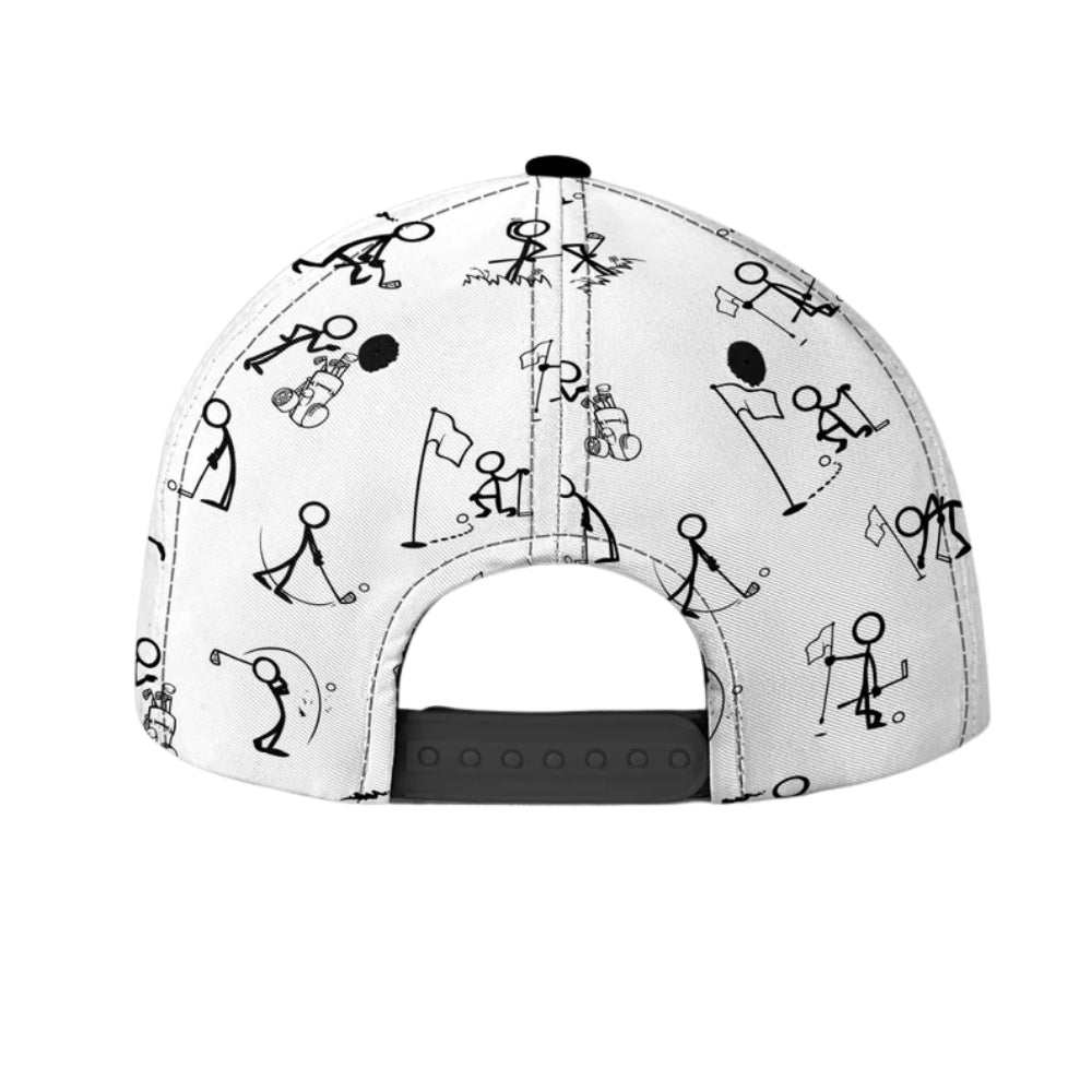 Personalized Stick Figure Golf Baseball Cap, Custom Funny Golf Hats Caps CP0012