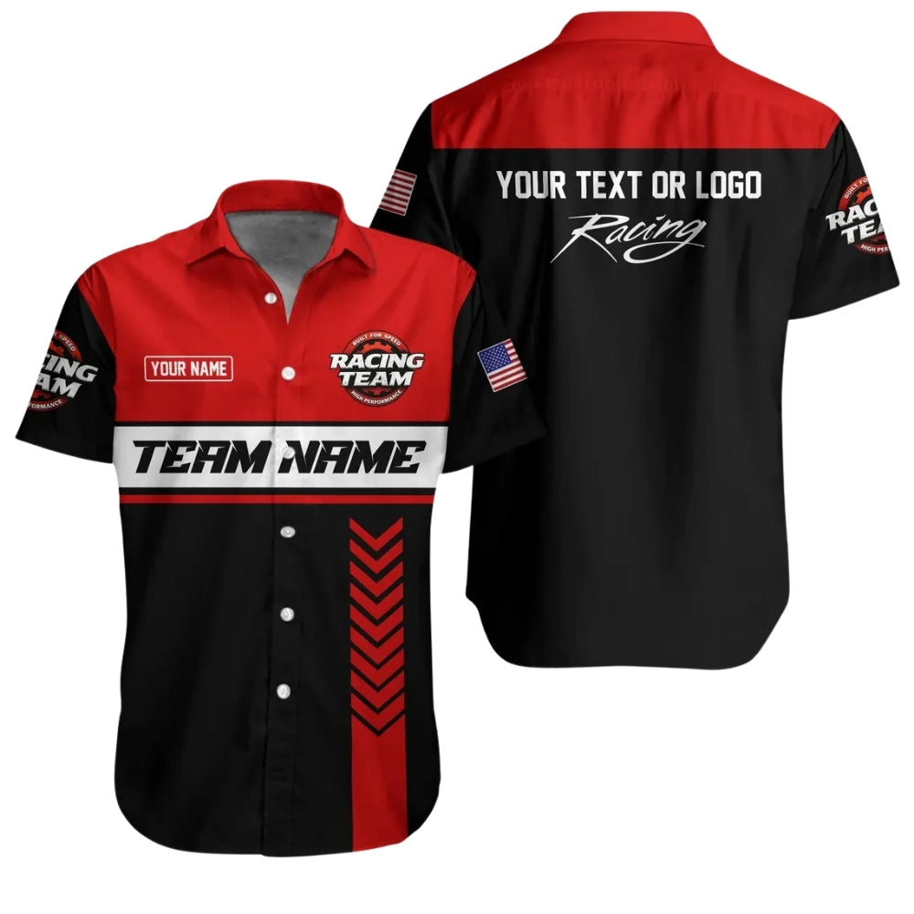 Custom Racing Team Mechanic Hawaiian Shirt, Personalized Mechanic Uniform Shirts HE0107