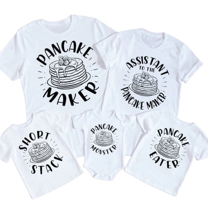 Pancake Maker Short Stack Assistant Pancake Maker Matching T Shirts For Family, Matching Pancake Family Shirts ET0922
