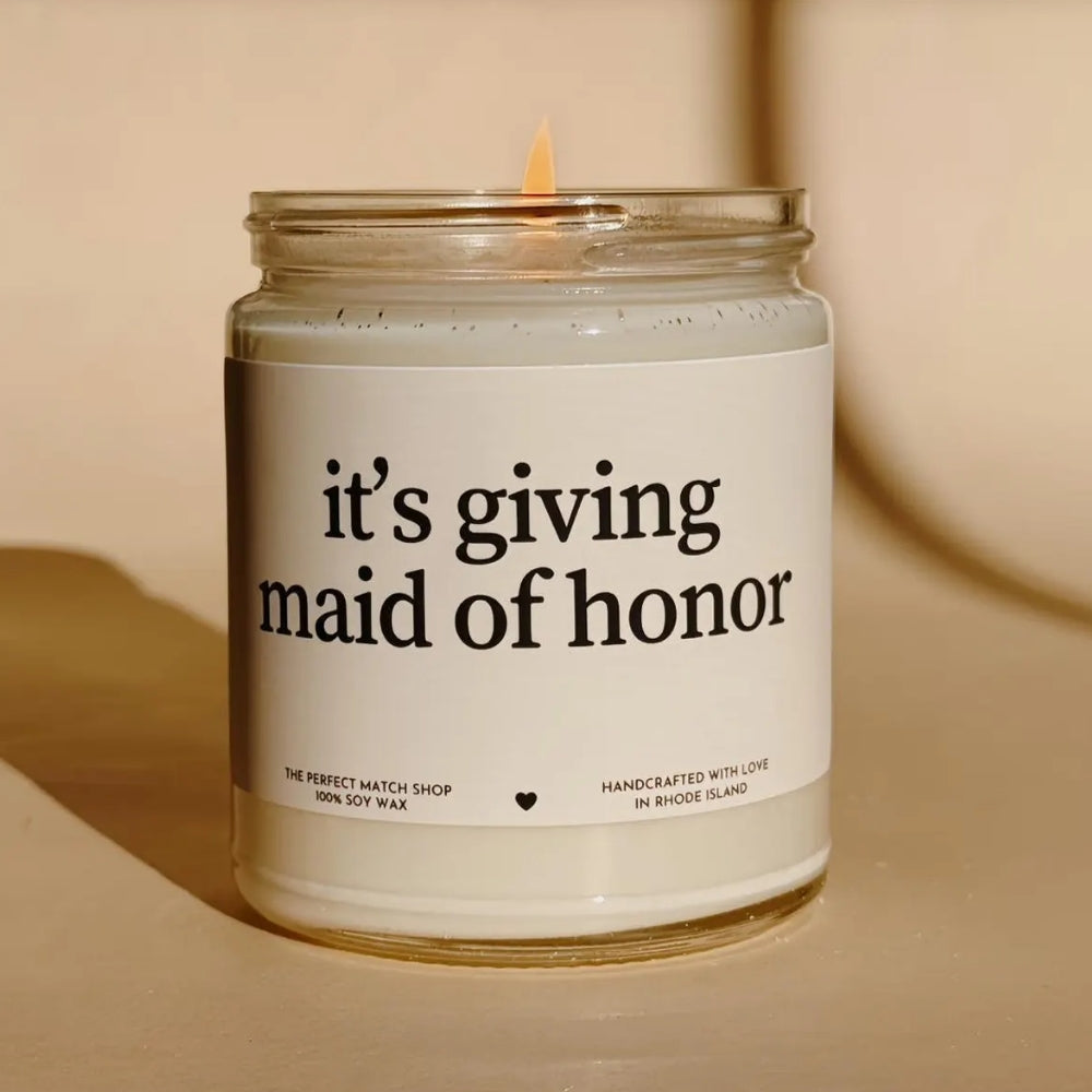 It's Giving Maid Of Honor Candle, Bridesmaid Wedding Candle WD0314