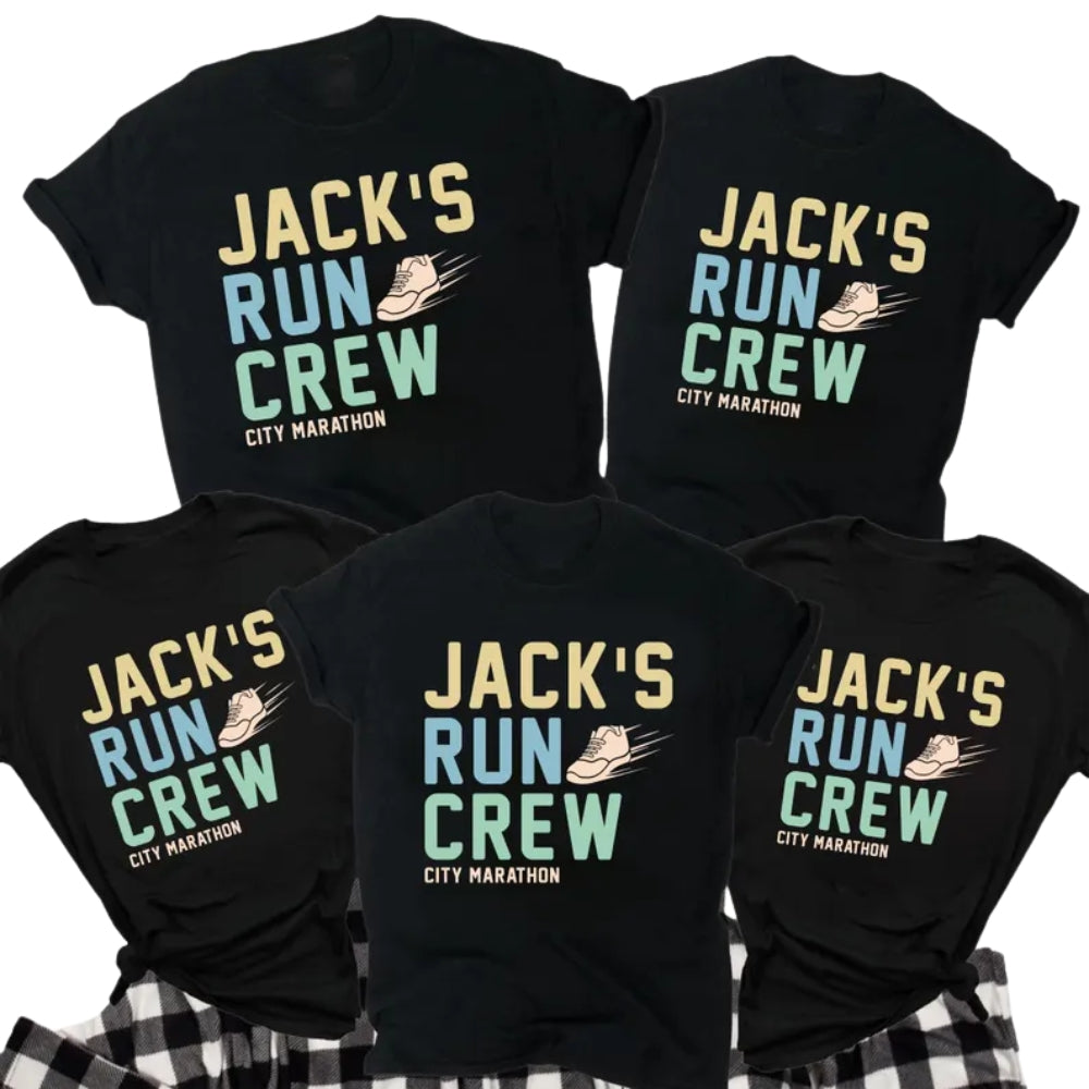 Custom Matching Run Crew Family T Shirts, Custom Family Marathon Support Shirts ET0607