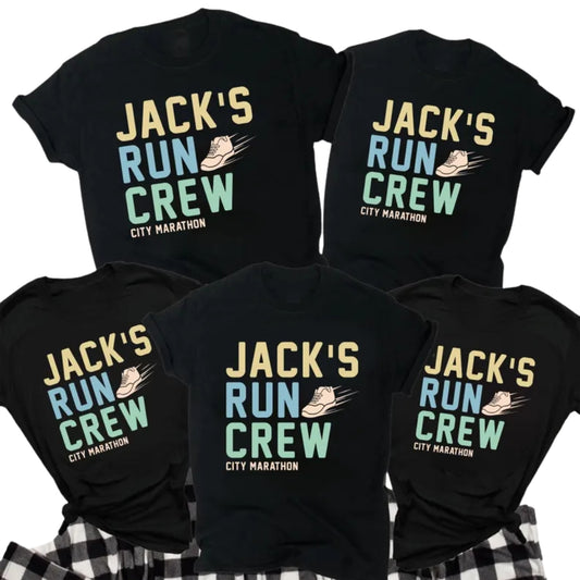 Custom Matching Run Crew Family T Shirts, Custom Family Marathon Support Shirts ET0607