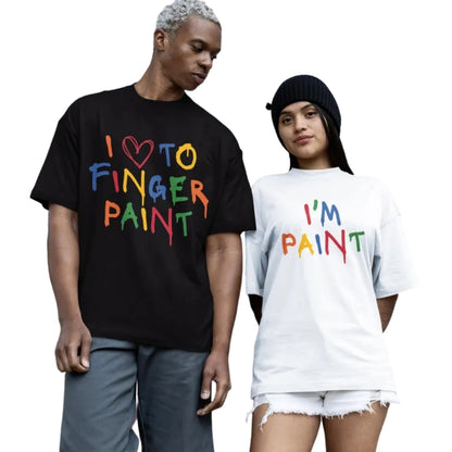 I Love To Finger Paint I'm Paint Matching Husband Wife Couple T Shirt, Funny Couple Matching Shirts ET0761