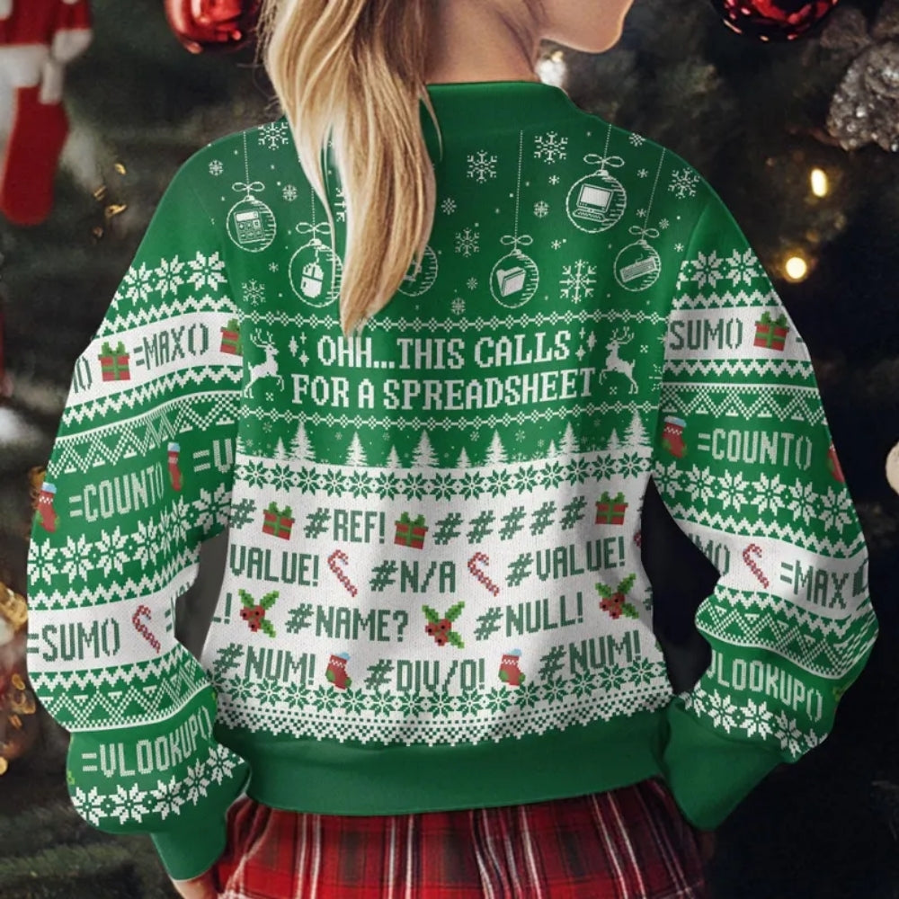 This Calls For A Spreadsheet Custom Name Accountant Ugly Christmas Sweatshirt, Custom Funny Accounting Xmas Sweater 2D1062