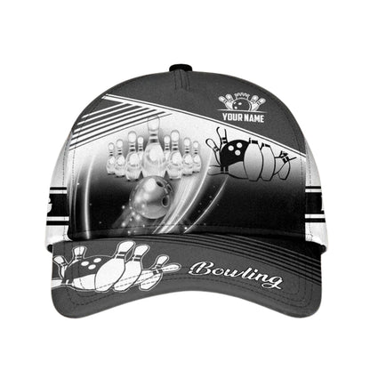 Custom Name Bowling 3D Baseball Cap, Custom Bowing Caps Hats For Bowlers CP0163