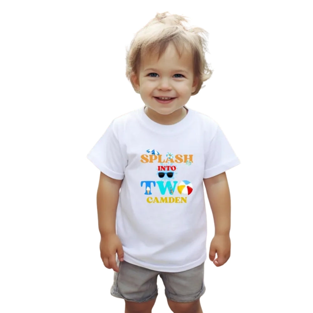 Splash Into Two Custom Birthday Matching Family T Shirts, Custom 2nd Birthday Family Shirts ET0334