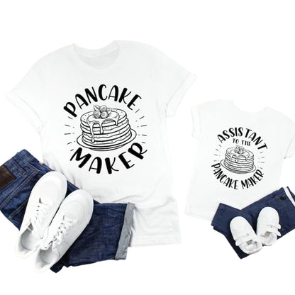 Pancake Maker Short Stack Assistant Pancake Maker Matching T Shirts For Family, Matching Pancake Family Shirts ET0922