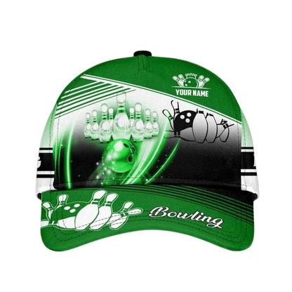 Custom Name Bowling 3D Baseball Cap, Custom Bowing Caps Hats For Bowlers CP0163