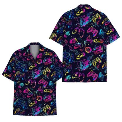 Neon Game Hawaiian Shirt For Men, Game Lover Hawaiian Shirts HE0304