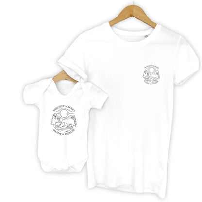 Mischef Maker Daddy And Me Matching T Shirt, Custom Hiking Matching Family Shirts ET0923