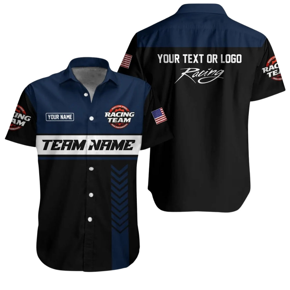 Custom Racing Team Mechanic Hawaiian Shirt, Personalized Mechanic Uniform Shirts HE0107