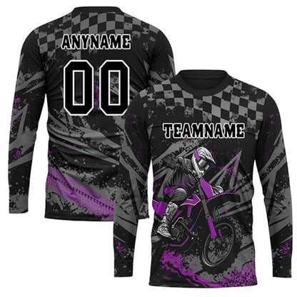 Custom Team Grunge Rider Dirt Bike Long Sleeve Shirt For Men, Custom Dirt Bike Team Shirts MZ0069