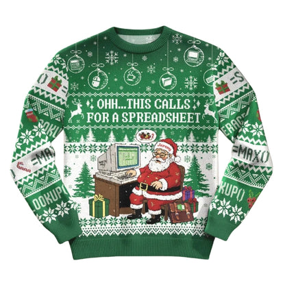 This Calls For A Spreadsheet Custom Name Accountant Ugly Christmas Sweatshirt, Custom Funny Accounting Xmas Sweater 2D1062