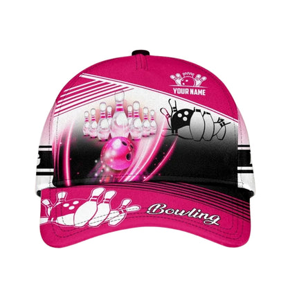 Custom Name Bowling 3D Baseball Cap, Custom Bowing Caps Hats For Bowlers CP0163