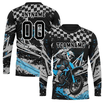 Custom Team Grunge Rider Dirt Bike Long Sleeve Shirt For Men, Custom Dirt Bike Team Shirts MZ0069