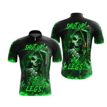 Custom Skull Shut Up Legs Cycling Short Sleeve Men Jersey, Custom Skull Cycling Jerseys CG0490