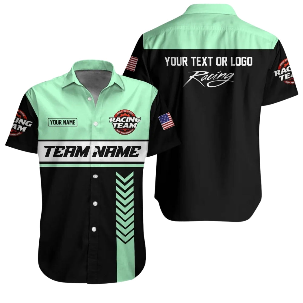 Custom Racing Team Mechanic Hawaiian Shirt, Personalized Mechanic Uniform Shirts HE0107