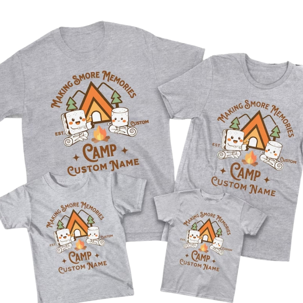 Camping Making Memories Together Custom Name Family Matching T Shirt, Personalized Family Camping Shirts ET0924