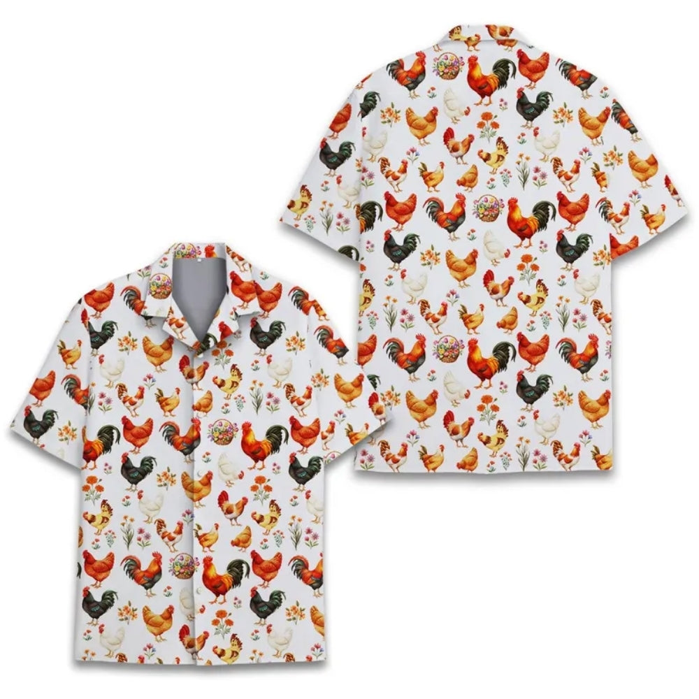 Rooster Chicken Hawaiian Shirt For Men Women, Rooster Lovers Hawaiian Shirts HE0131