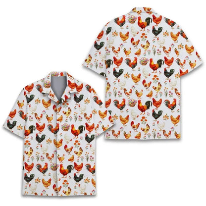Rooster Chicken Hawaiian Shirt For Men Women, Rooster Lovers Hawaiian Shirts HE0131