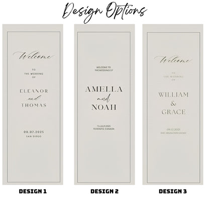 Personalized Linen Welcome Wedding Sign, Custom Fabric Welcome Wedding Banner WD0200