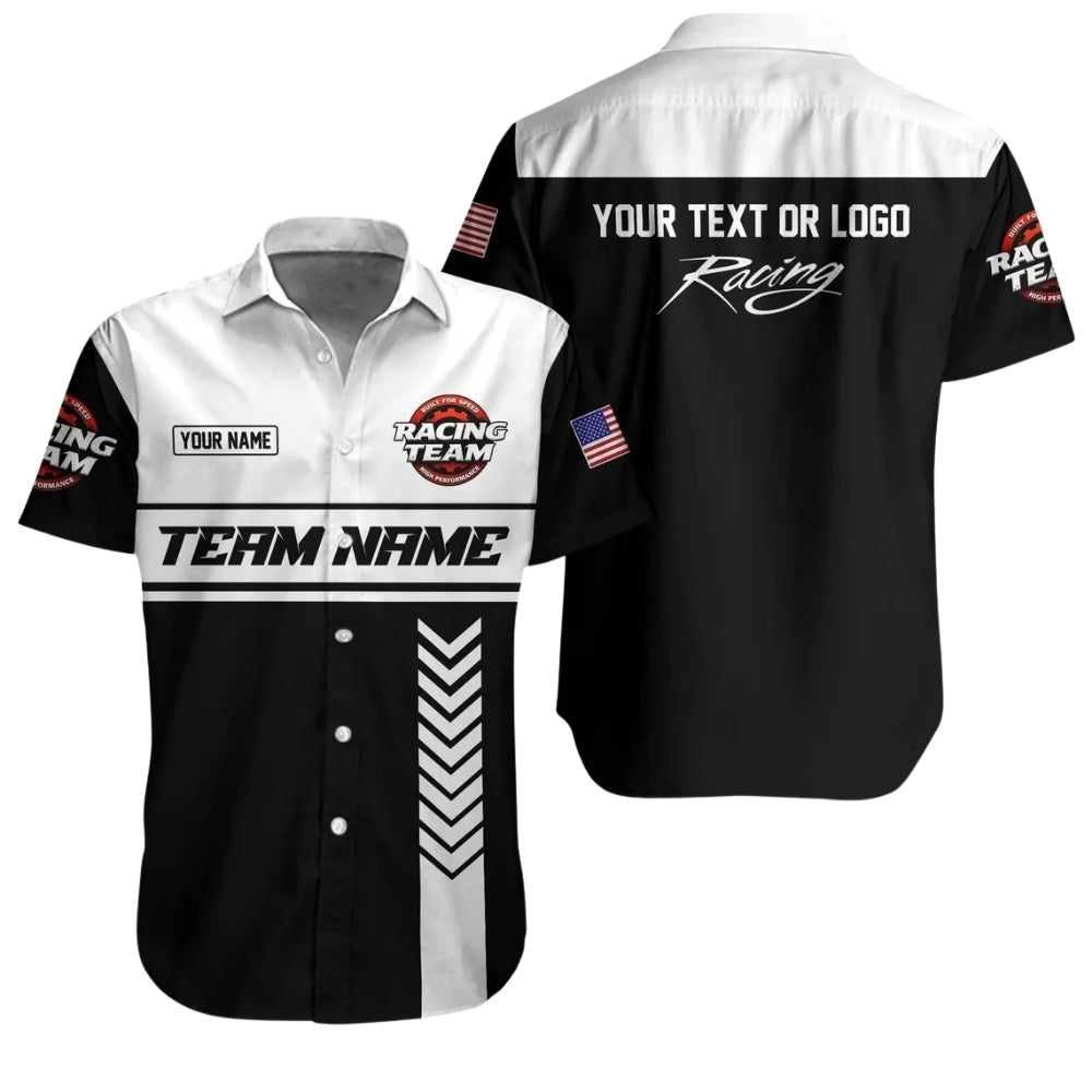 Custom Racing Team Mechanic Hawaiian Shirt, Personalized Mechanic Uniform Shirts HE0107