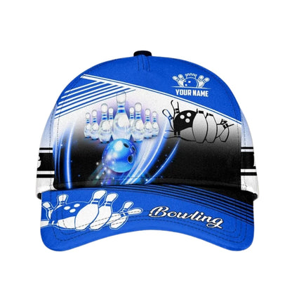 Custom Name Bowling 3D Baseball Cap, Custom Bowing Caps Hats For Bowlers CP0163