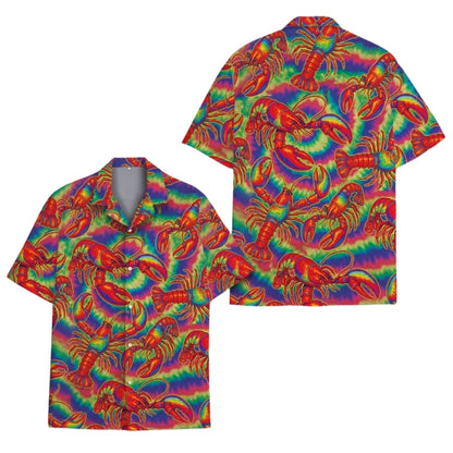 Lobster Tie Dye Hawaiian Shirt Men And Women, Lobster Hawaiian Shirts HE0305