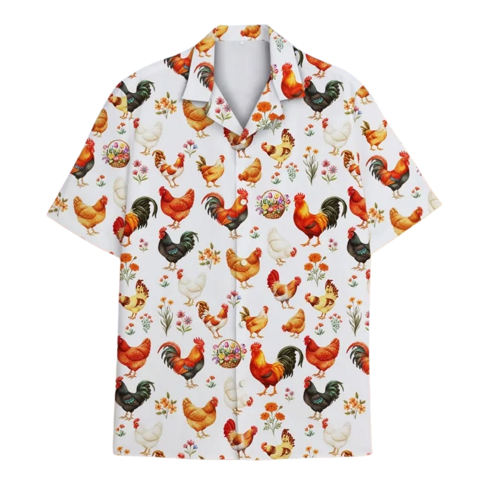 Rooster Chicken Hawaiian Shirt For Men Women, Rooster Lovers Hawaiian Shirts HE0131